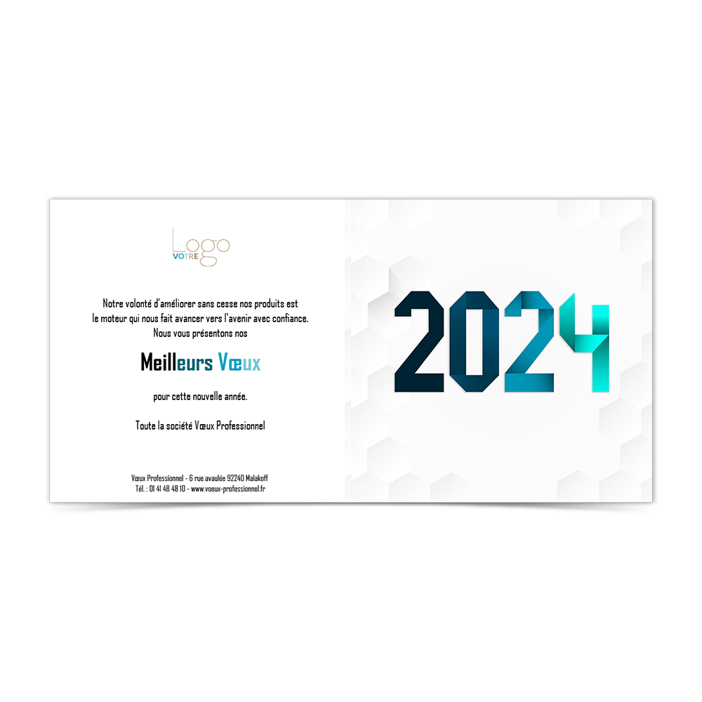 Cartes de voeux 2024 pour entreprises - Voeux professionnel