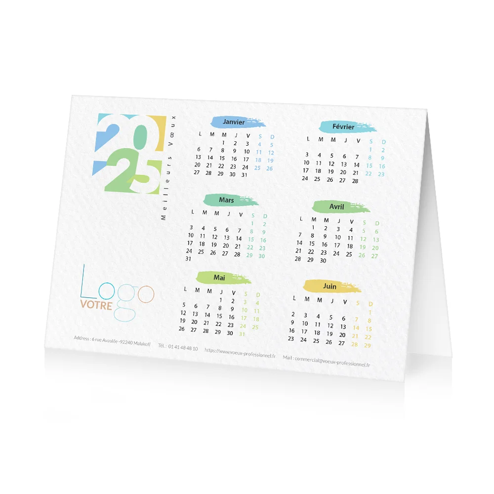 Carte calendrier 2025 Beige