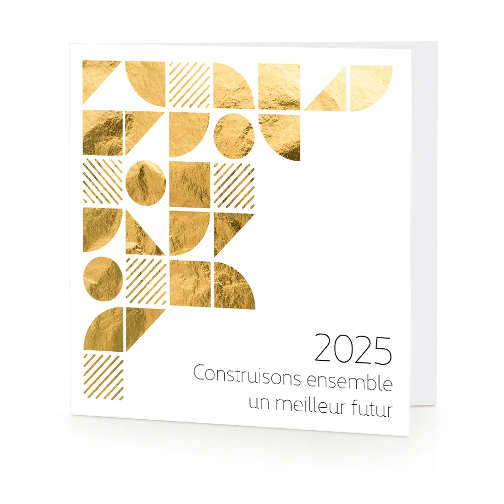 Carte de voeux 2025 Assemblage Doré