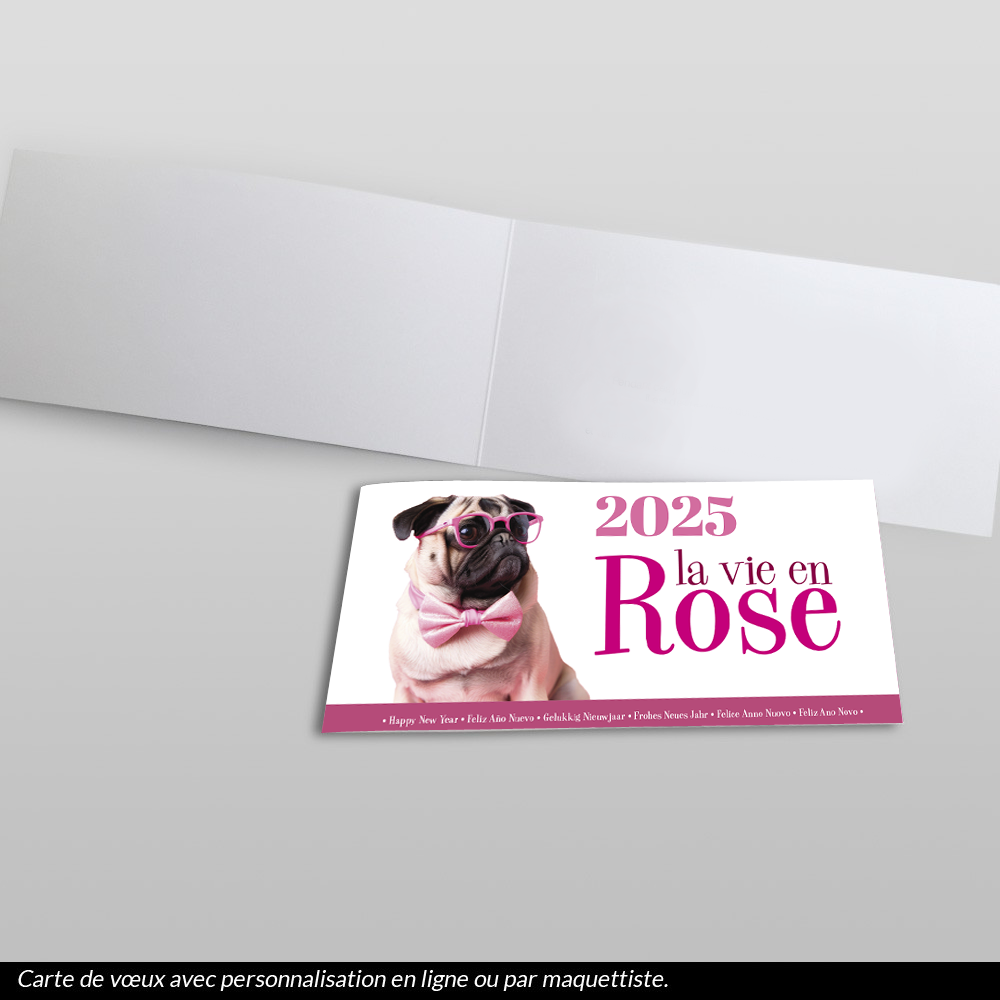 carte de voeux 2025 La vie en rose