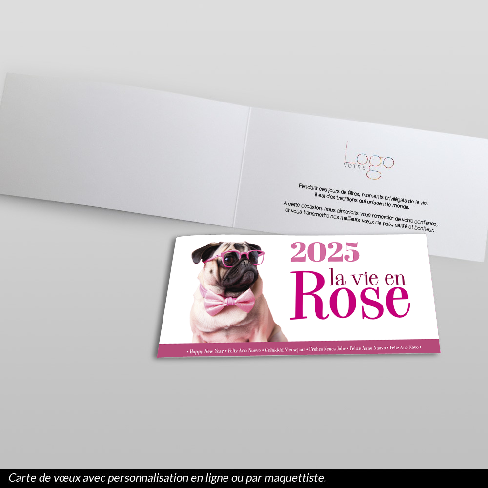 carte de voeux 2025 La vie en rose