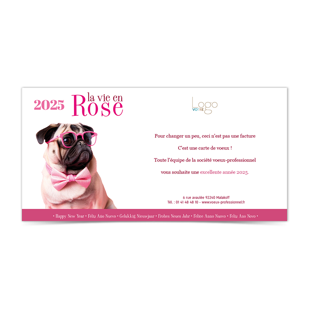 carte de voeux  La vie en rose