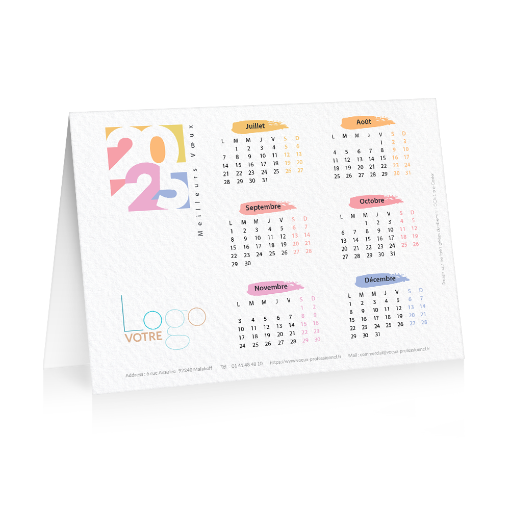 Carte calendrier 2025 Beige