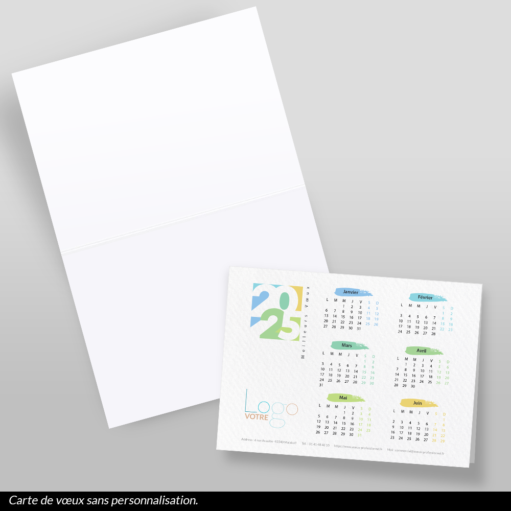 Carte calendrier 2025 Beige